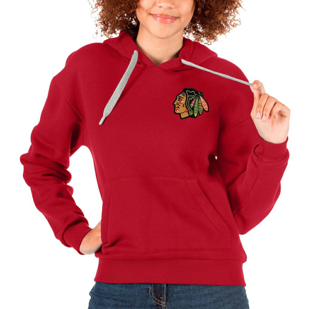 Chicago Blackhawks Antigua Women's Victory Pullover Hoodie - Red - NHL 5084898