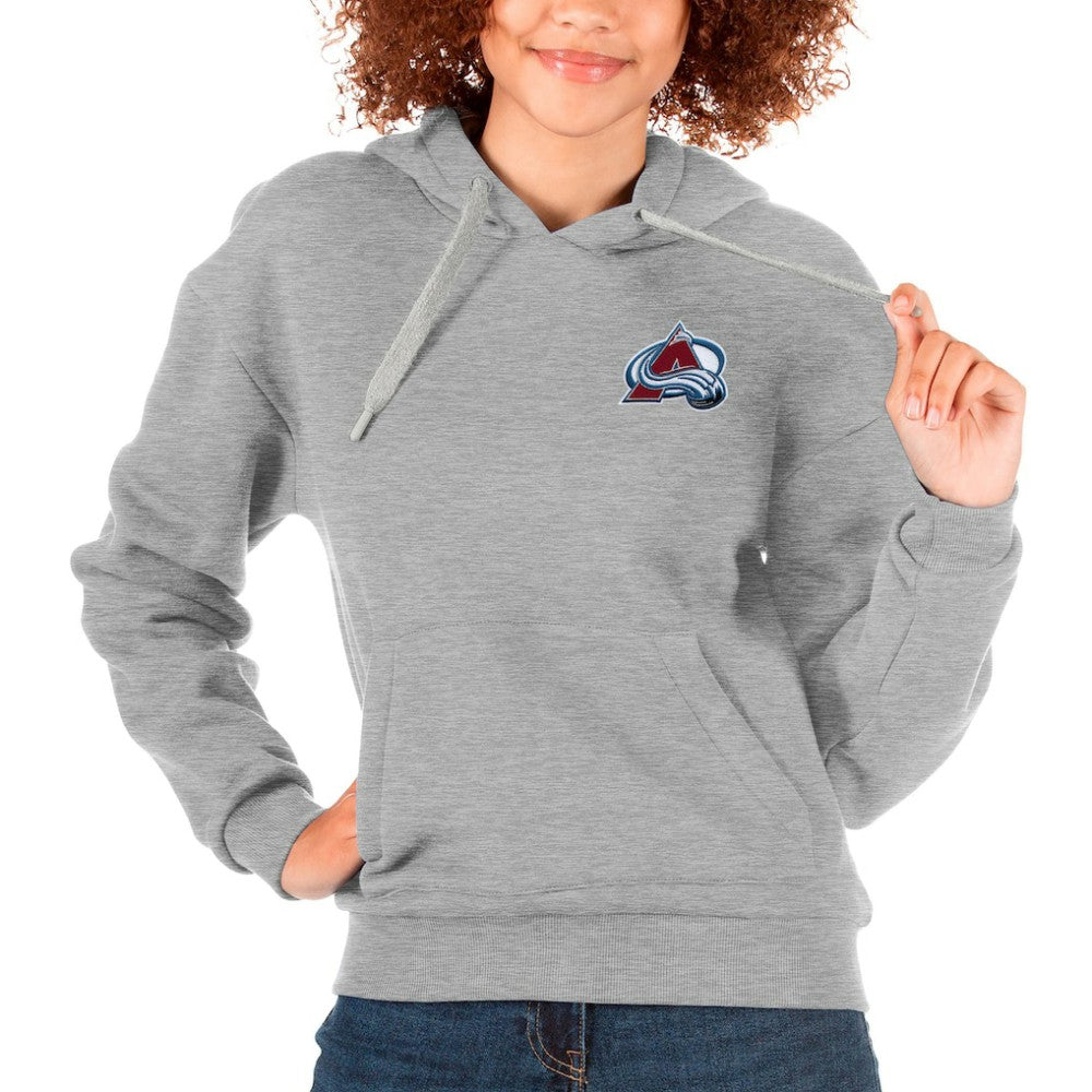 Colorado Avalanche Antigua Women's Victory Pullover Hoodie - Heather Gray - NHL 5084902