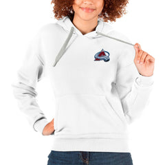 Colorado Avalanche Antigua Women's Victory Pullover Hoodie - White - NHL 5084906