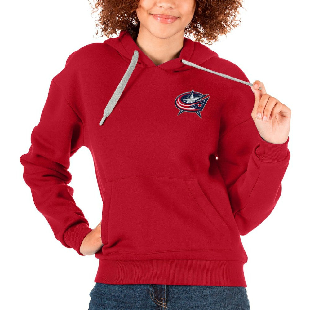 Columbus Blue Jackets Antigua Women's Victory Pullover Hoodie - Red - NHL 5084911