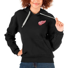 Detroit Red Wings Antigua Women's Victory Pullover Hoodie - Black - NHL 5084918