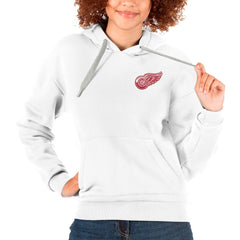 Detroit Red Wings Antigua Women's Victory Pullover Hoodie - White - NHL 5084922
