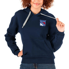 New York Rangers Antigua Women's Victory Pullover Hoodie - Navy - NHL 5084973