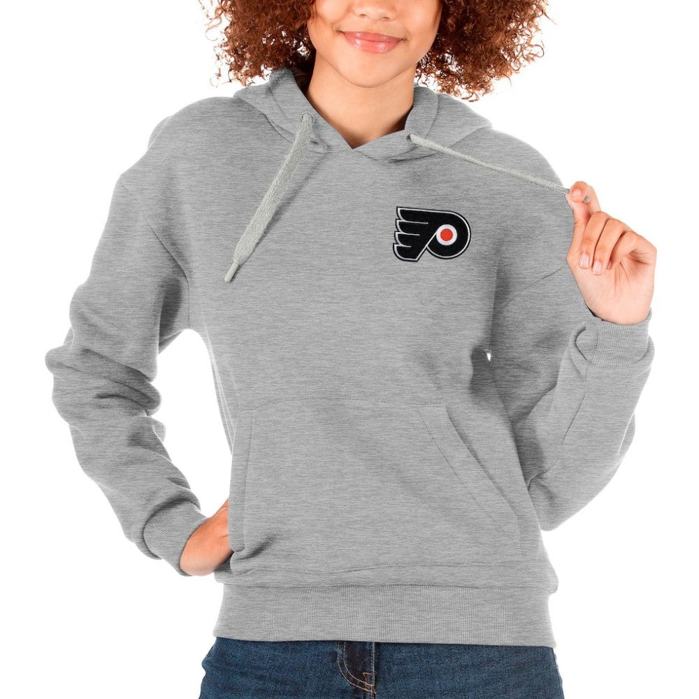 Philadelphia Flyers Antigua Women's Victory Pullover Hoodie - Heather Gray - NHL 5084984