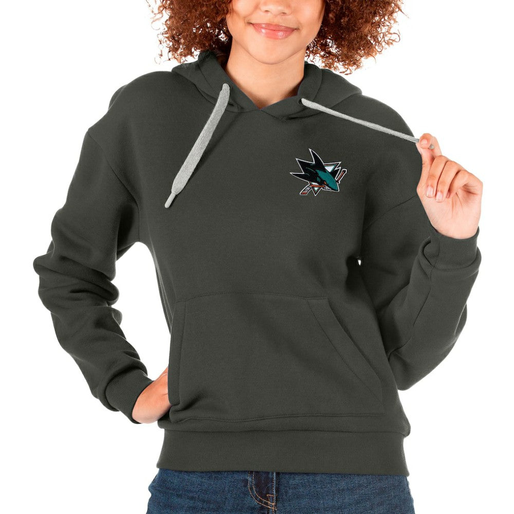 San Jose Sharks Antigua Women's Victory Pullover Hoodie - Charcoal - NHL 5084993