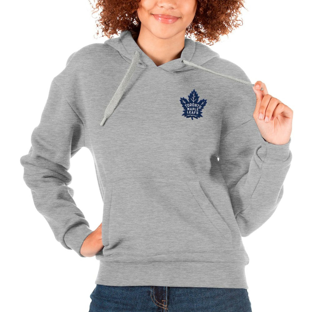 Toronto Maple Leafs Antigua Women's Victory Pullover Hoodie - Heather Gray - NHL 5085017
