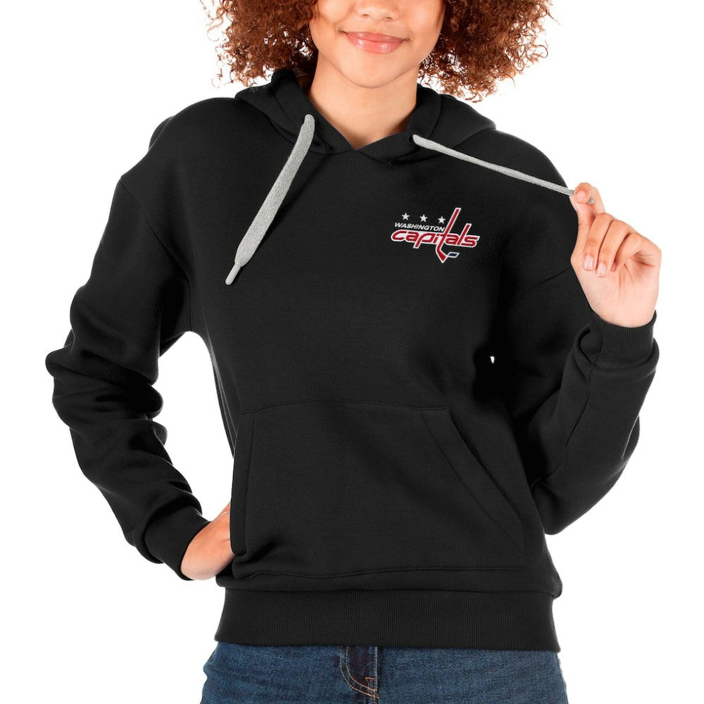 Washington Capitals Antigua Women's Victory Pullover Hoodie - Black - NHL 5085030