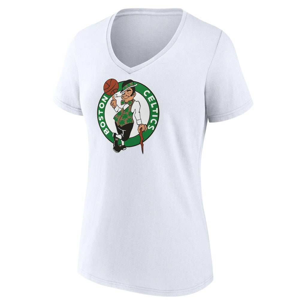 Boston Celtics Women's Logo V-Neck T-Shirt White