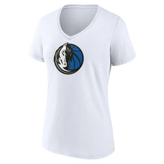 Dallas Mavericks Women's Logo V-Neck T-Shirt White