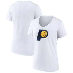 Indiana Pacers Women's Logo V-Neck T-Shirt White