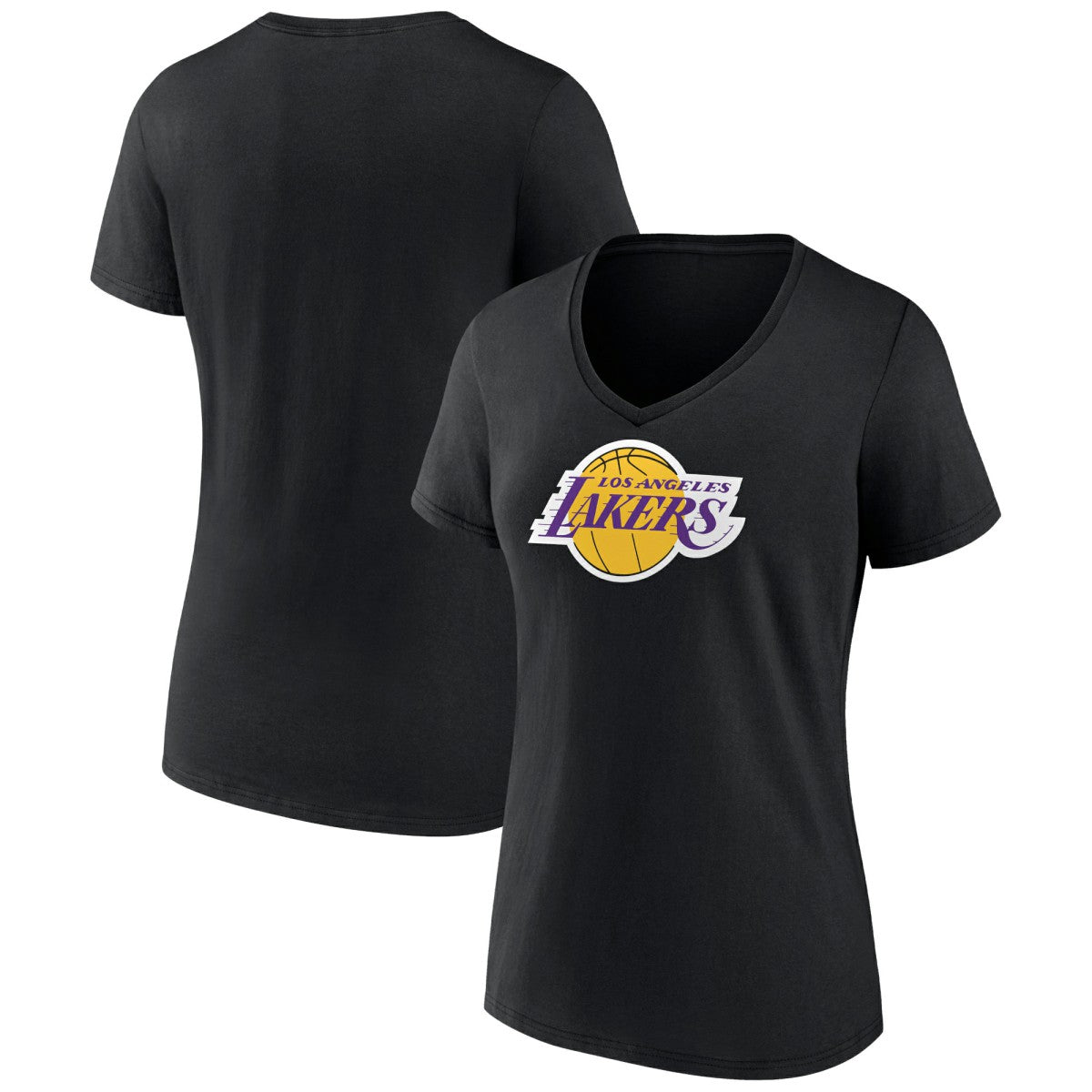 Los Angeles Lakers Women's Logo V-Neck T-Shirt Black