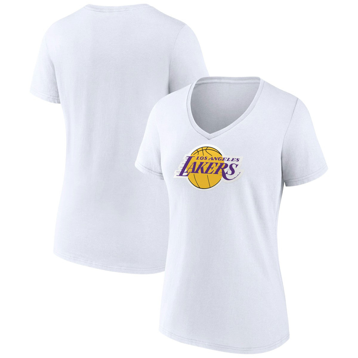 Los Angeles Lakers Women's Logo V-Neck T-Shirt White
