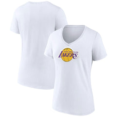 Los Angeles Lakers Women's Logo V-Neck T-Shirt White