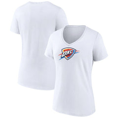 Oklahoma City Thunder Women's Logo V-Neck T-Shirt White