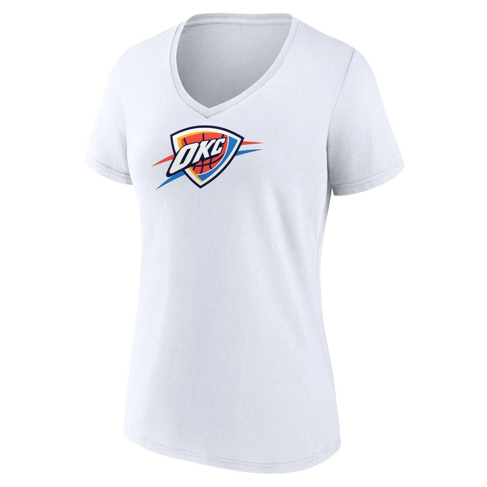 Oklahoma City Thunder Women's Logo V-Neck T-Shirt White