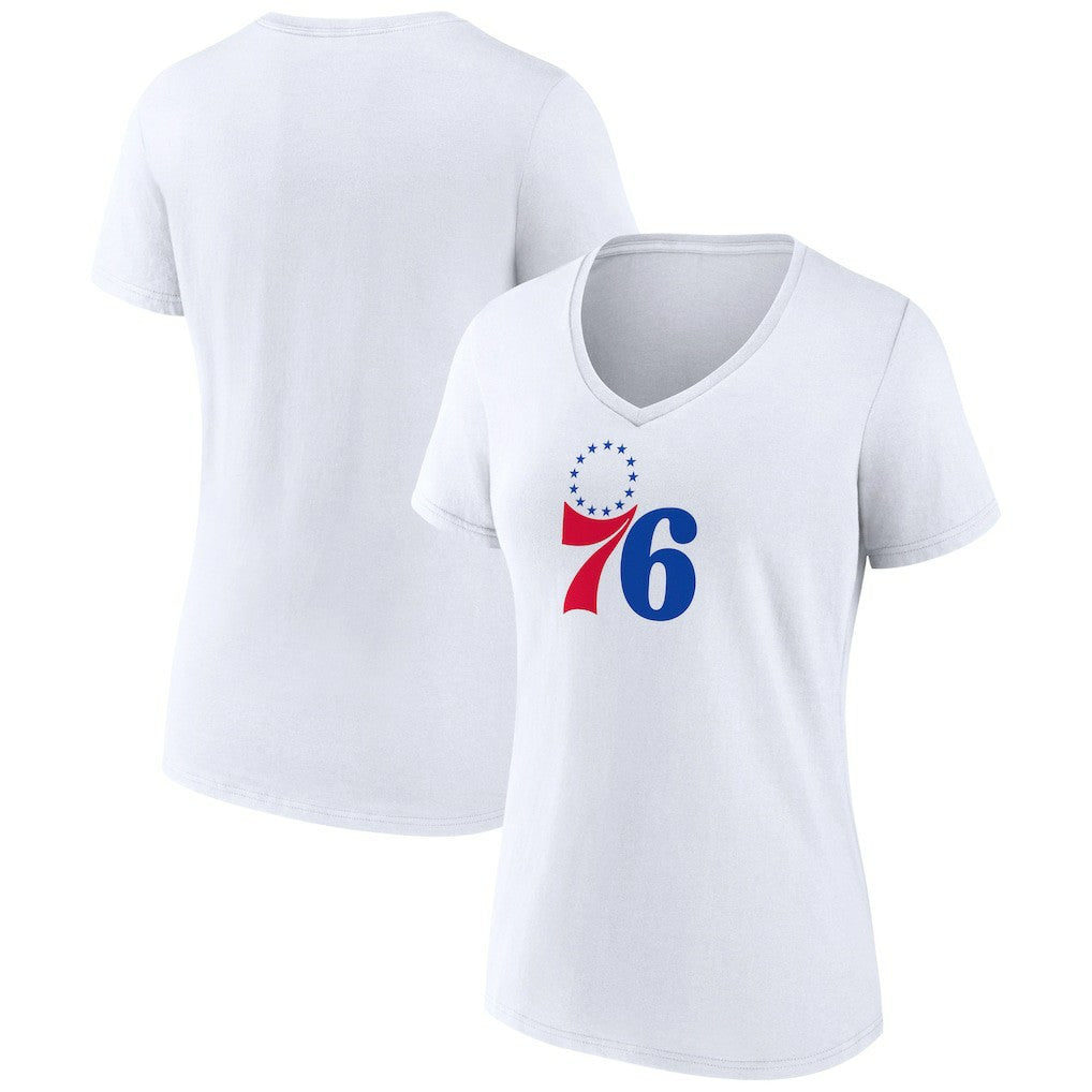 Philadelphia 76ers Women's Logo V-Neck T-Shirt White