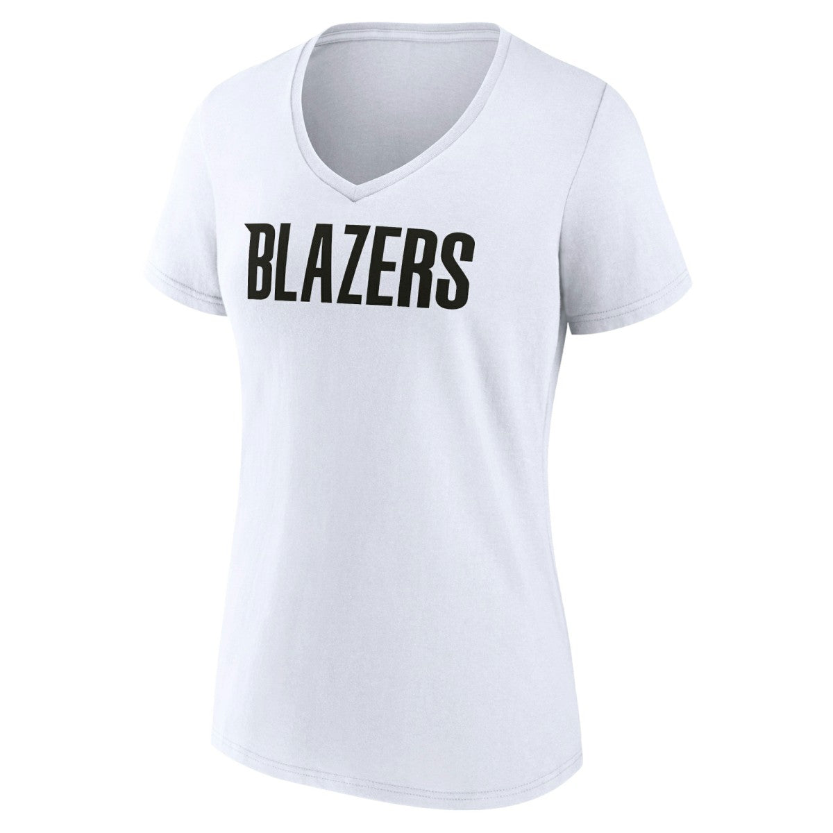 Portland Trail Blazers Women's Wordmark V-Neck T-Shirt White