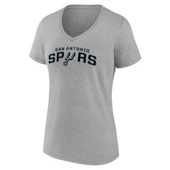 San Antonio Spurs Women's Wordmark V-Neck T-Shirt Gray