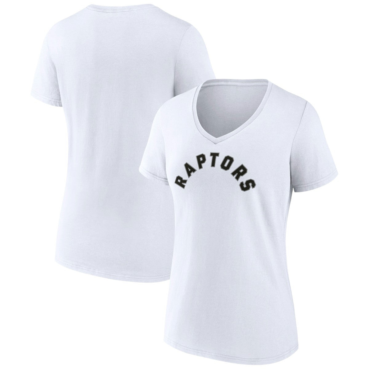 Toronto Raptors Women's Wordmark V-Neck T-Shirt White