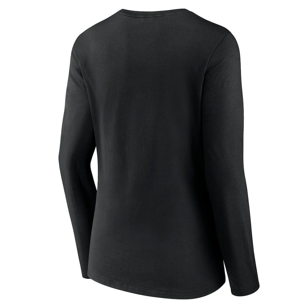 Atlanta Hawks Women's Logo Long Sleeve V-Neck T-Shirt Black