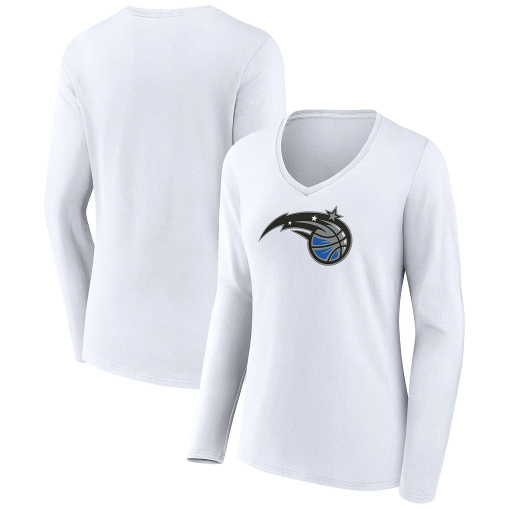 Orlando Magic Women's Logo Long Sleeve V-Neck T-Shirt White