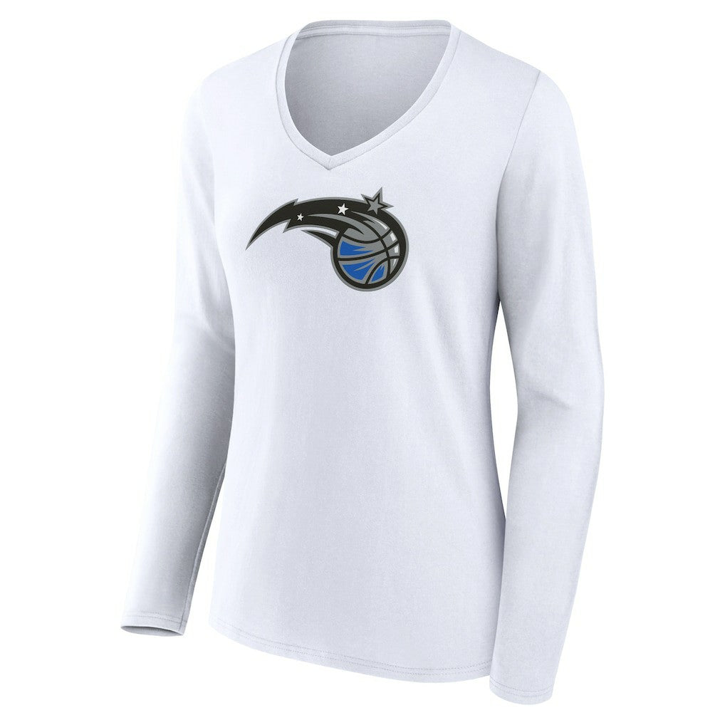 Orlando Magic Women's Logo Long Sleeve V-Neck T-Shirt White