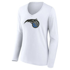 Orlando Magic Women's Logo Long Sleeve V-Neck T-Shirt White