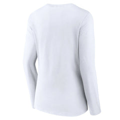 Philadelphia 76ers Women's Logo Long Sleeve V-Neck T-Shirt White