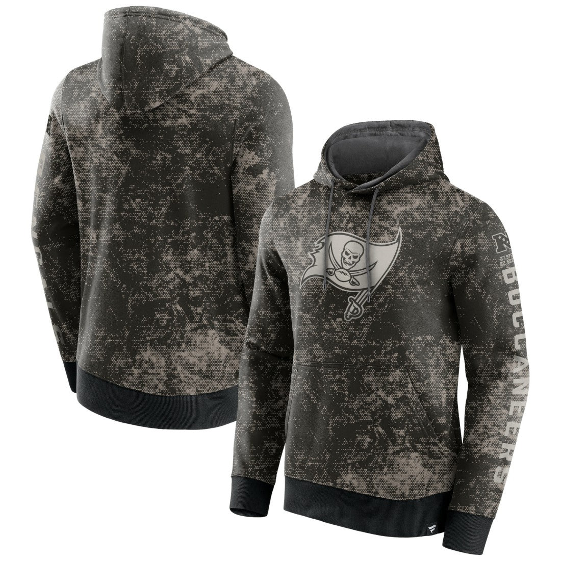 Fanatics Tampa Bay Buccaneers Blackout Tonal Pullover Hoodie Black/Gray