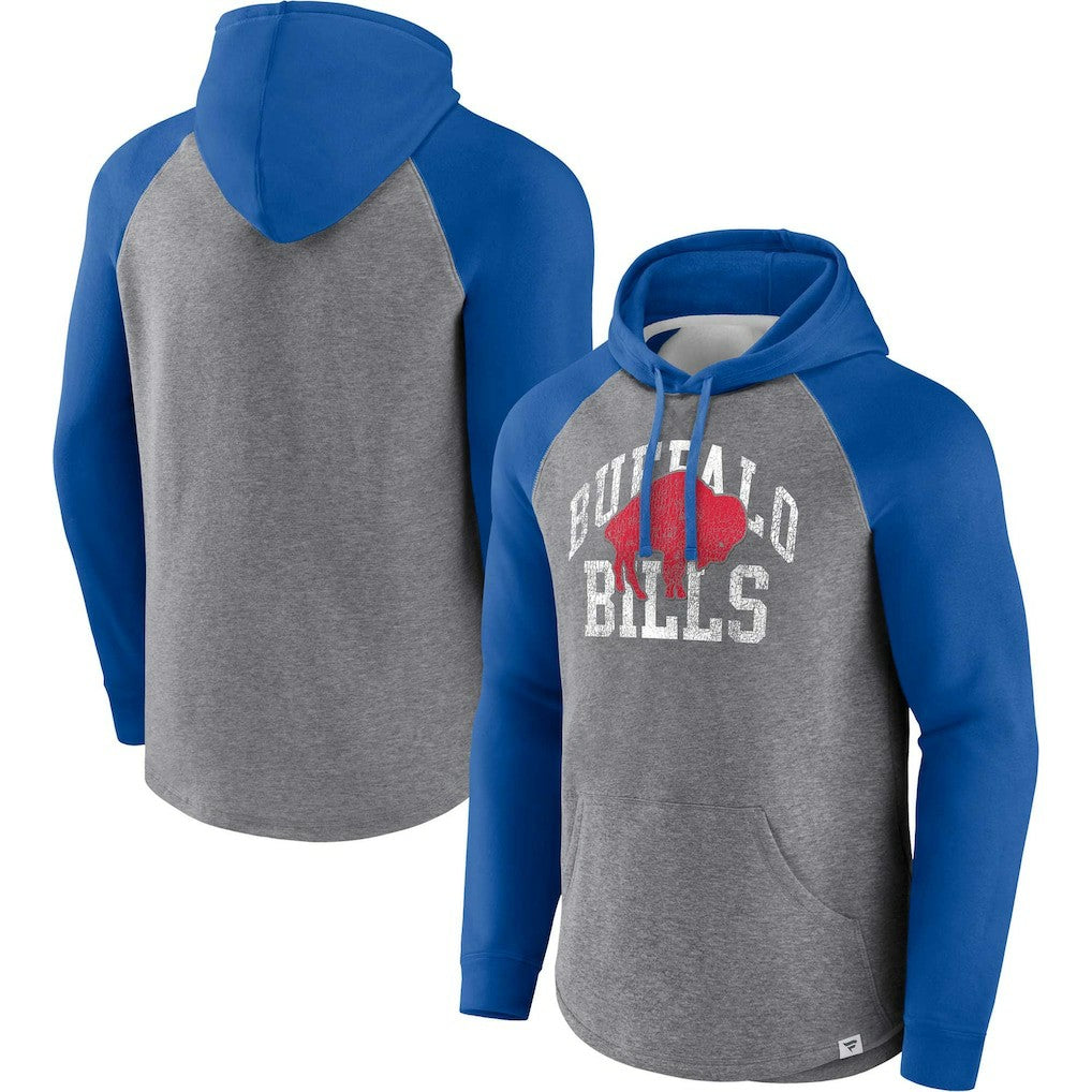 Fanatics Buffalo Bills Favorite Arch Raglan Pullover Hoodie Heather Gray