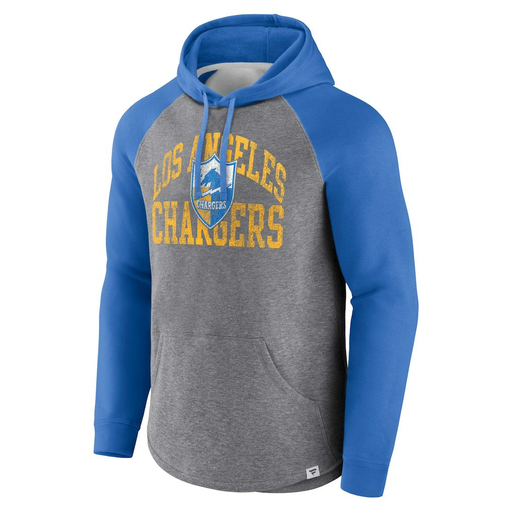 Fanatics Los Angeles Chargers Favorite Arch Raglan Pullover Hoodie Heather Gray