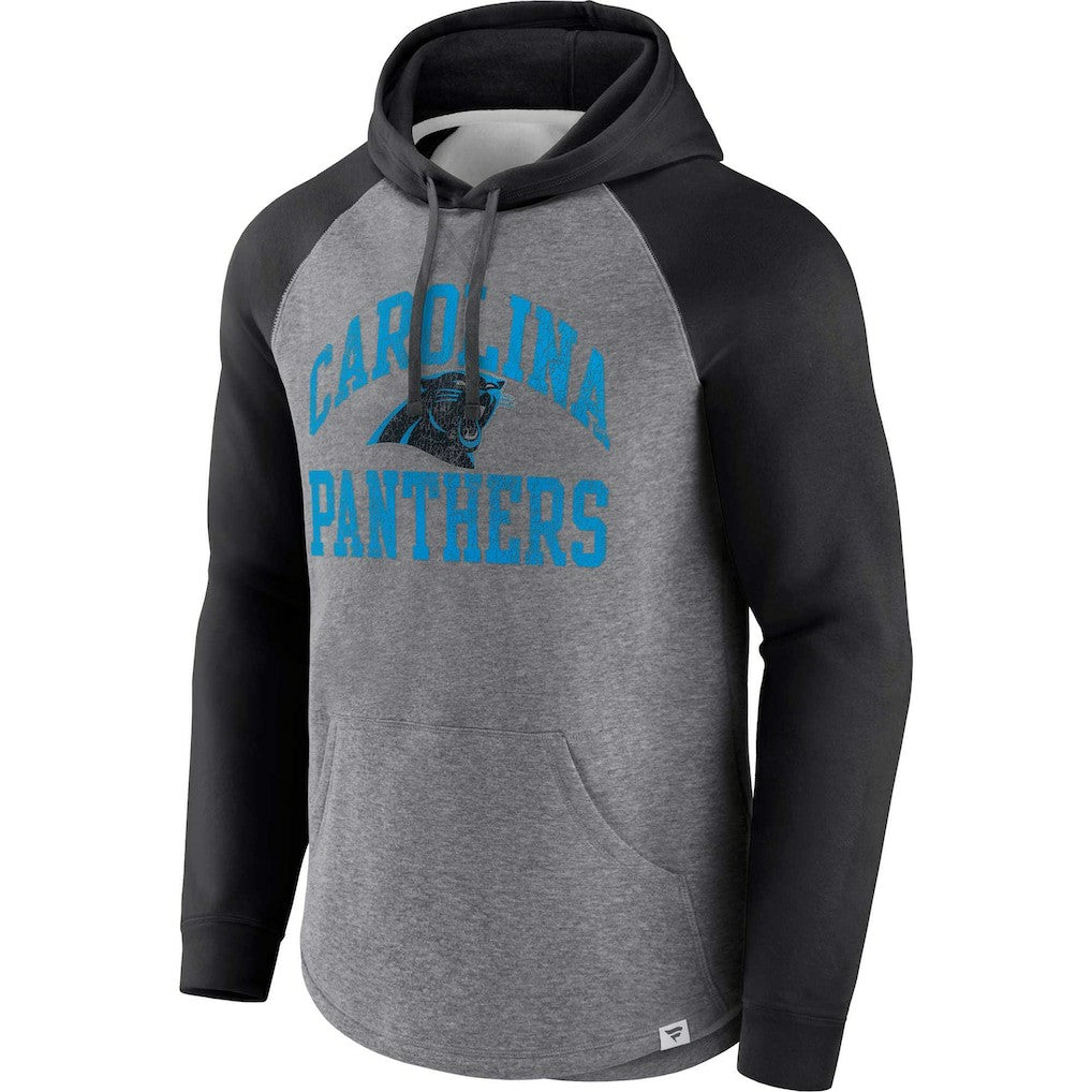Fanatics Carolina Panthers Favorite Arch Raglan Pullover Hoodie Heather Gray