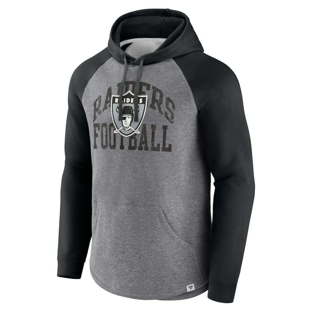 Fanatics Las Vegas Raiders Favorite Arch Raglan Pullover Hoodie Heather Gray