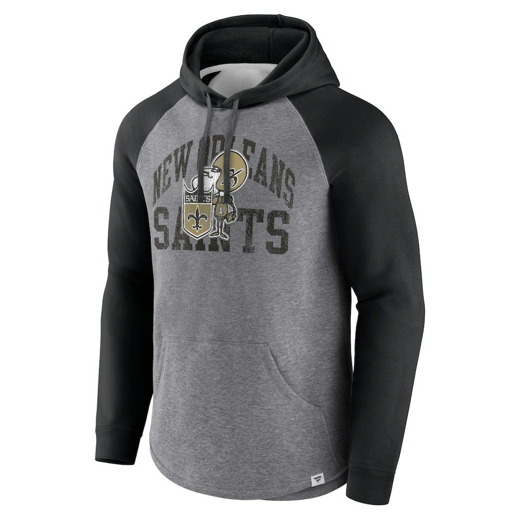 Fanatics New Orleans Saints Favorite Arch Raglan Pullover Hoodie Heather Gray