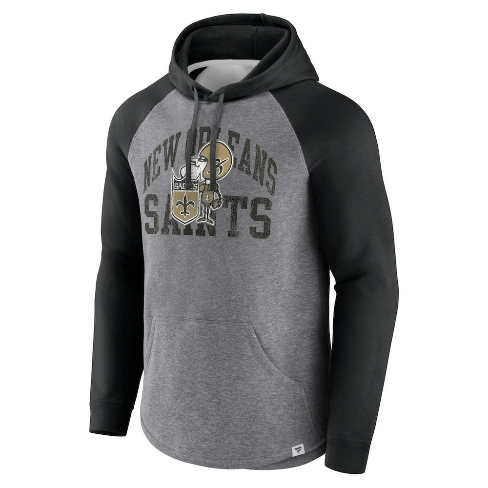 Fanatics New Orleans Saints Favorite Arch Raglan Pullover Hoodie Heather Gray