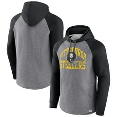Fanatics Pittsburgh Steelers Favorite Arch Raglan Pullover Hoodie Heather Gray