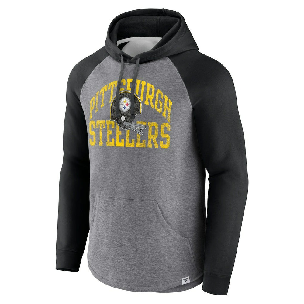 Fanatics Pittsburgh Steelers Favorite Arch Raglan Pullover Hoodie Heather Gray