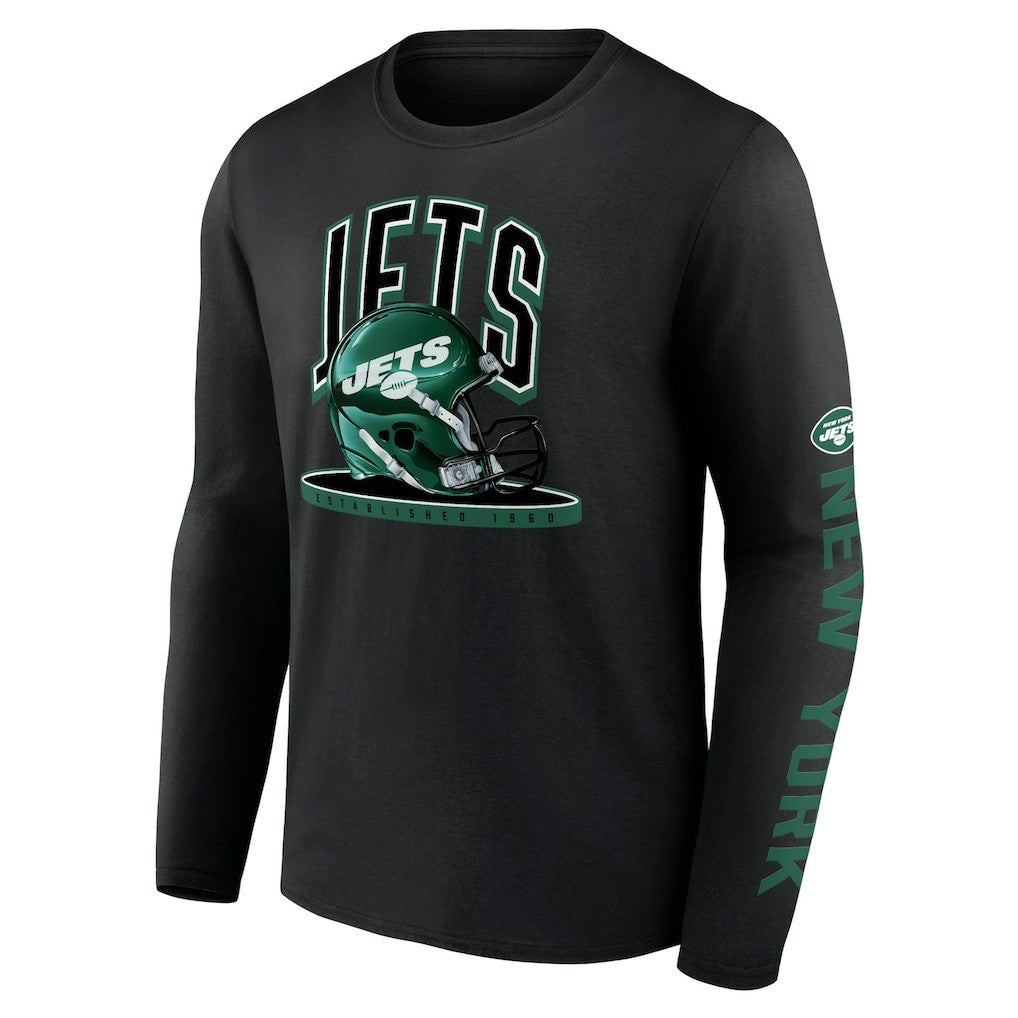 Fanatics New York Jets Helmet Platform Long Sleeve T-Shirt Black
