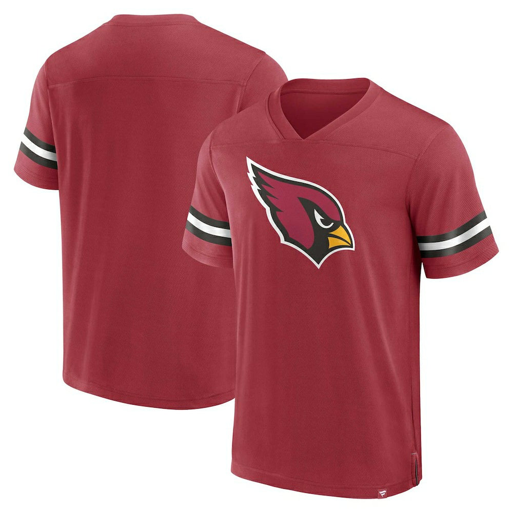 Fanatics Arizona Cardinals Jersey Tackle V-Neck T-Shirt Cardinal