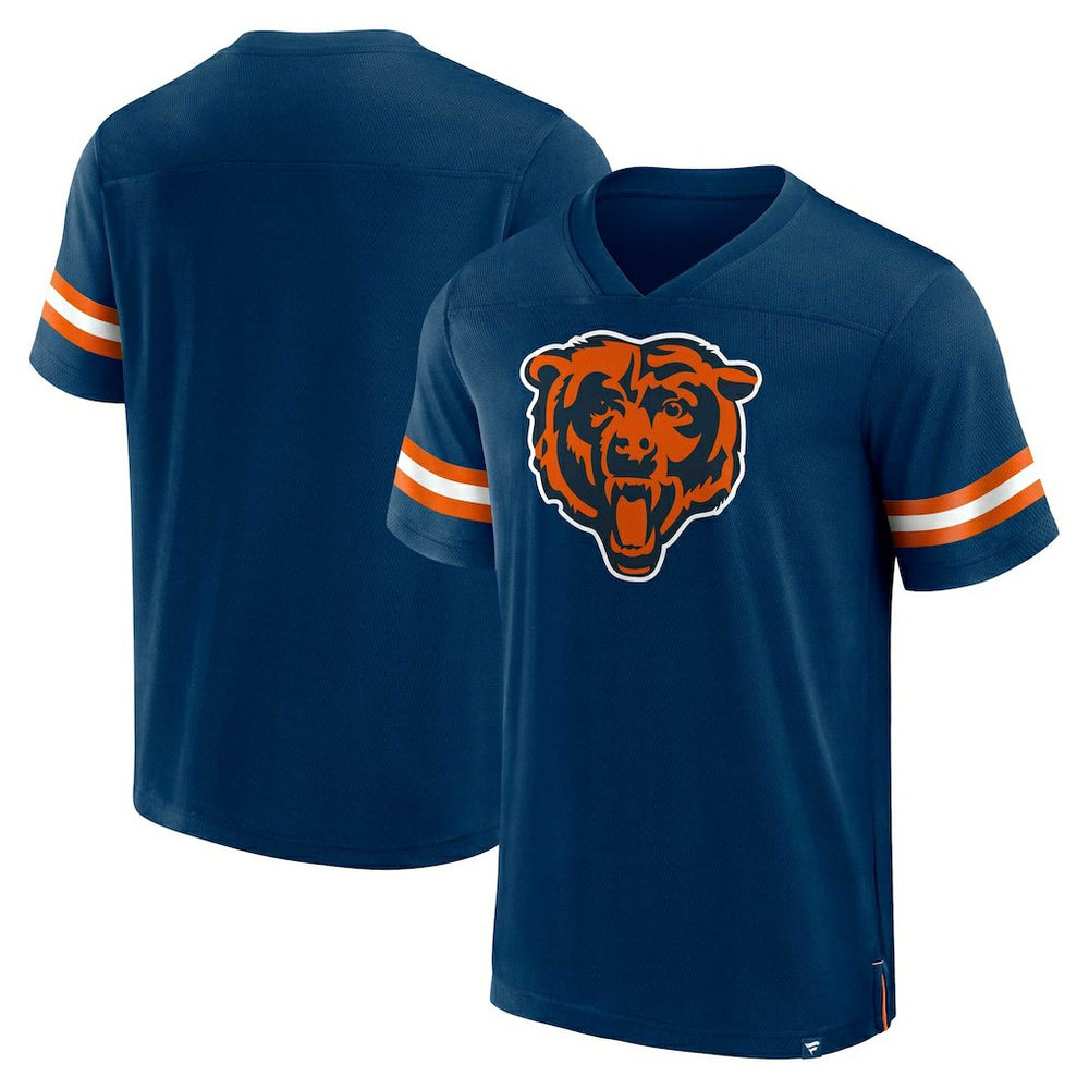 Fanatics Chicago Bears Jersey Tackle V-Neck T-Shirt Navy