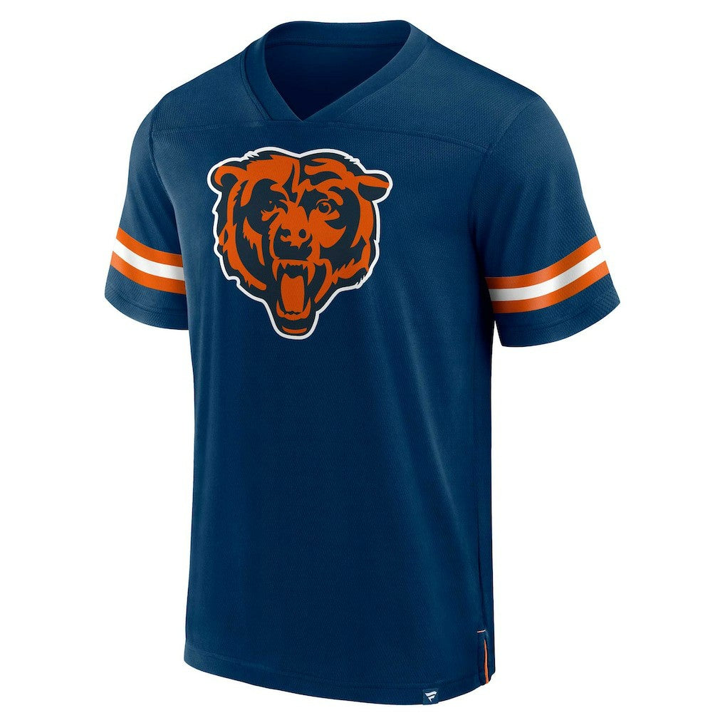 Fanatics Chicago Bears Jersey Tackle V-Neck T-Shirt Navy