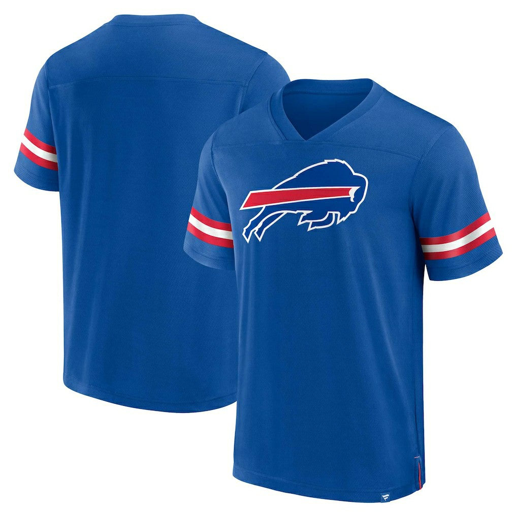 Fanatics Buffalo Bills Jersey Tackle V-Neck T-Shirt Royal