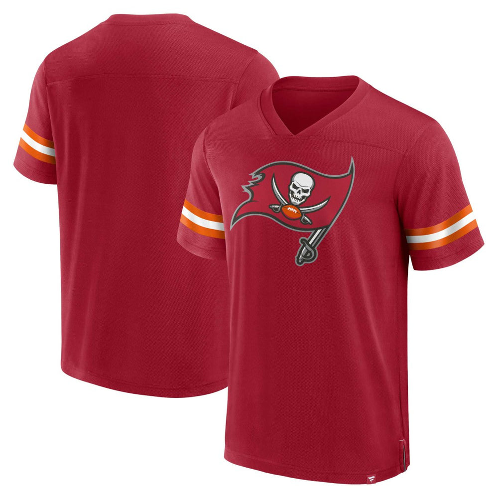 Fanatics Tampa Bay Buccaneers Jersey Tackle V-Neck T-Shirt Red