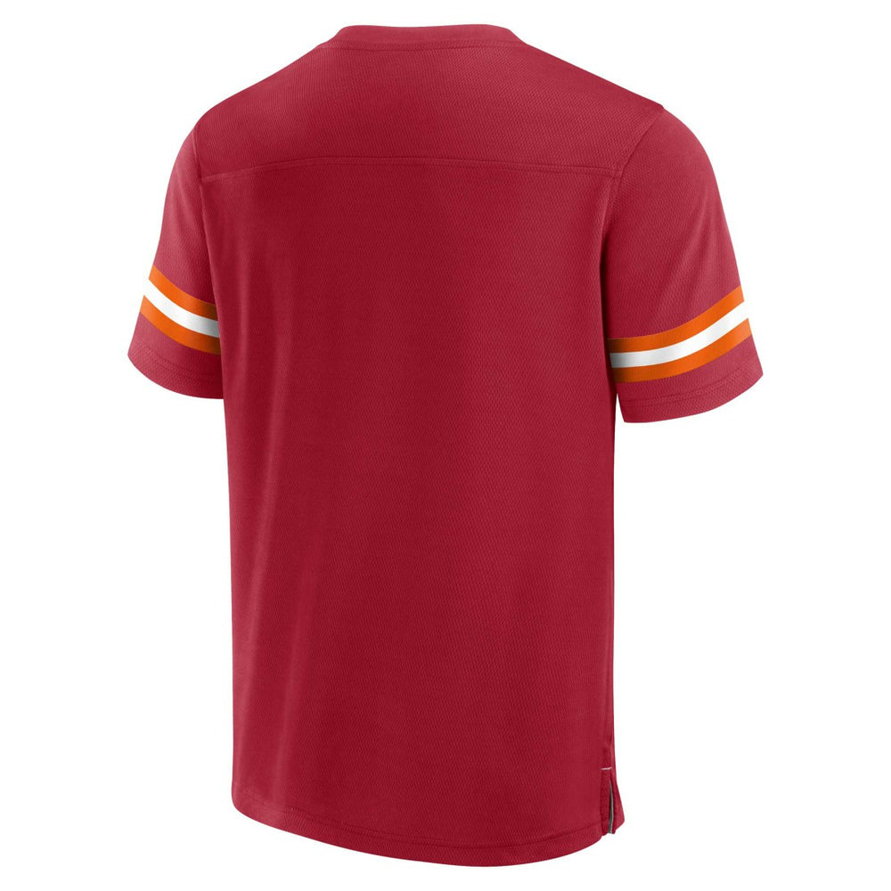 Fanatics Tampa Bay Buccaneers Jersey Tackle V-Neck T-Shirt Red