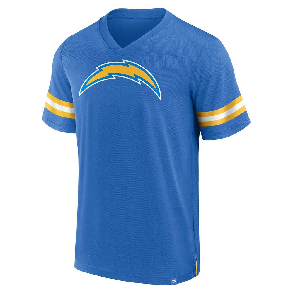 Fanatics Los Angeles Chargers Jersey Tackle V-Neck T-Shirt Powder Blue