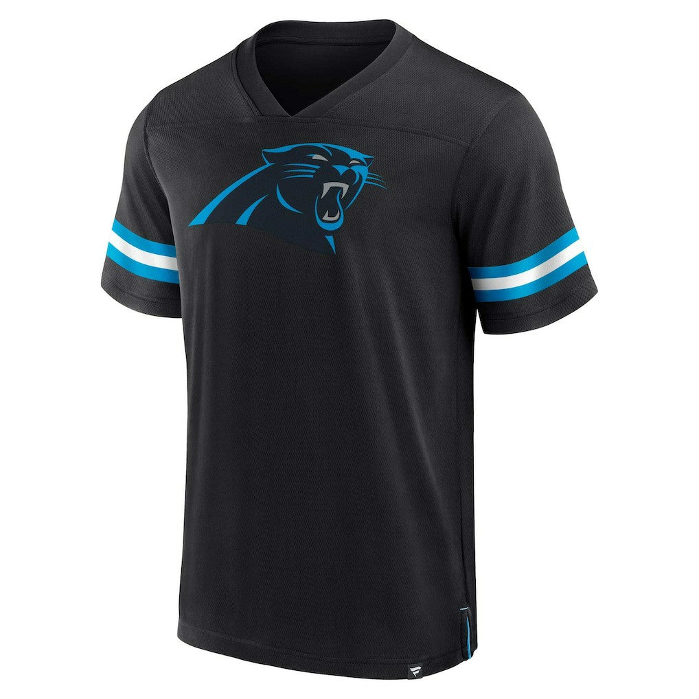 Fanatics Carolina Panthers Jersey Tackle V-Neck T-Shirt Black