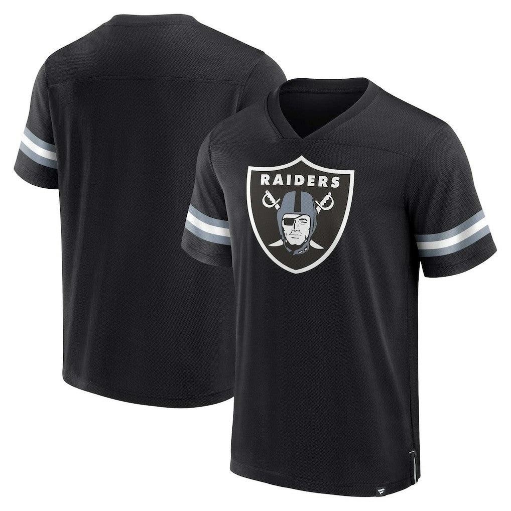 Fanatics Las Vegas Raiders Jersey Tackle V-Neck T-Shirt Black