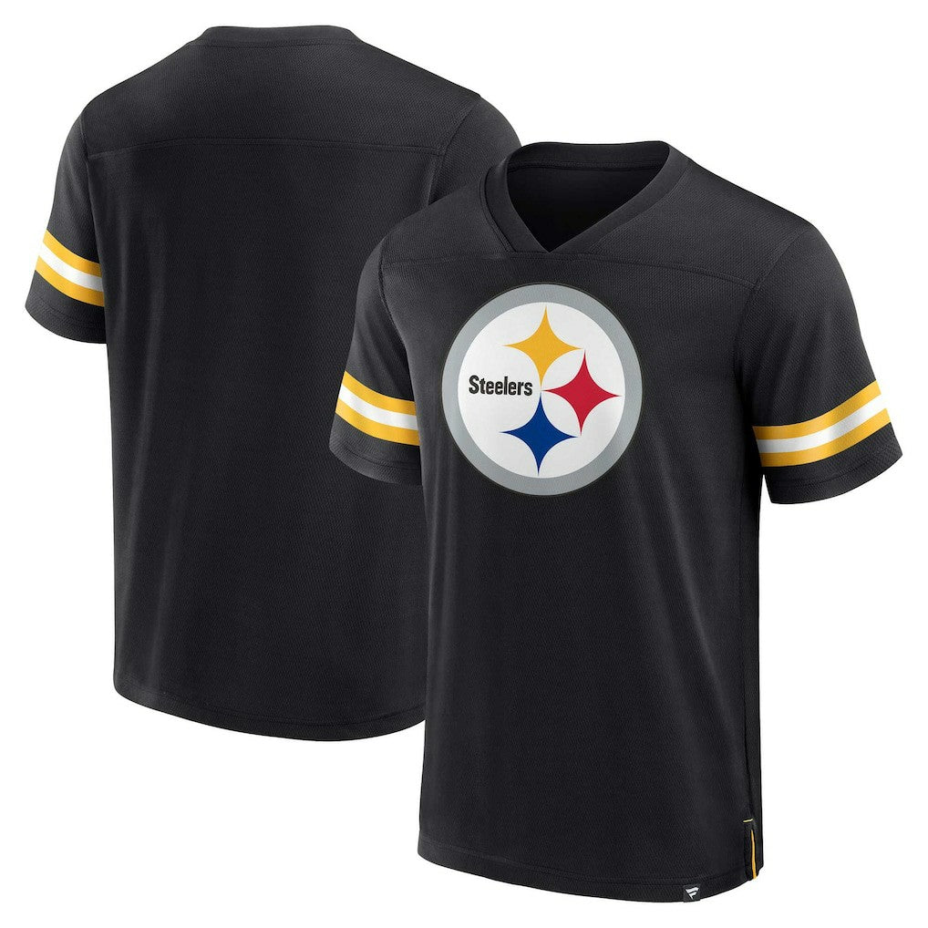 Fanatics Pittsburgh Steelers Jersey Tackle V-Neck T-Shirt Black