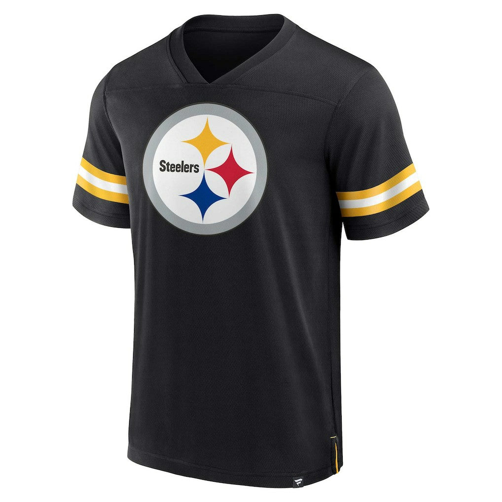 Fanatics Pittsburgh Steelers Jersey Tackle V-Neck T-Shirt Black