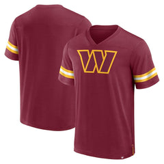 Fanatics Washington Commanders Jersey Tackle V-Neck T-Shirt Burgundy